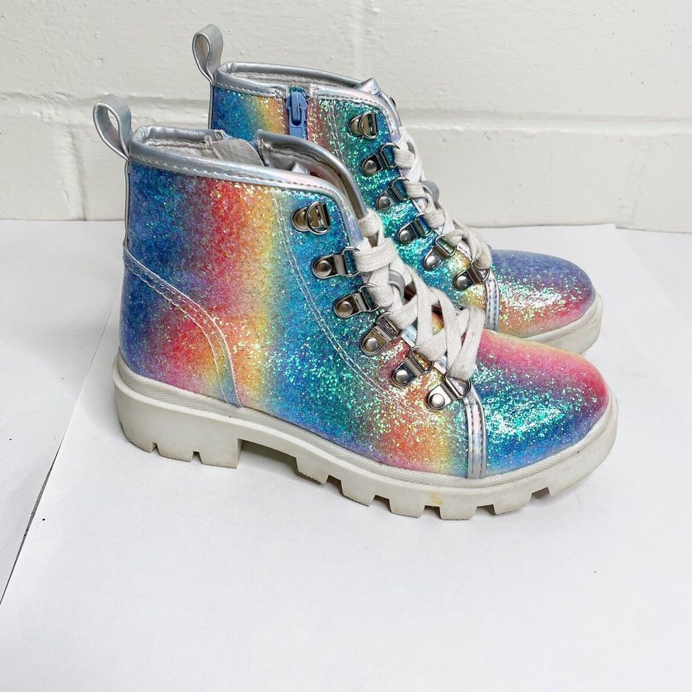 Dolce Vita Girls Youth Boots Glitter Rainbow Boots Size 2 Sparkle